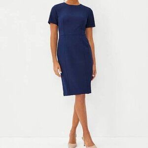 EUC Ann Taylor Short Sleeve Sheath Dress | Blue | Size 12 Petite